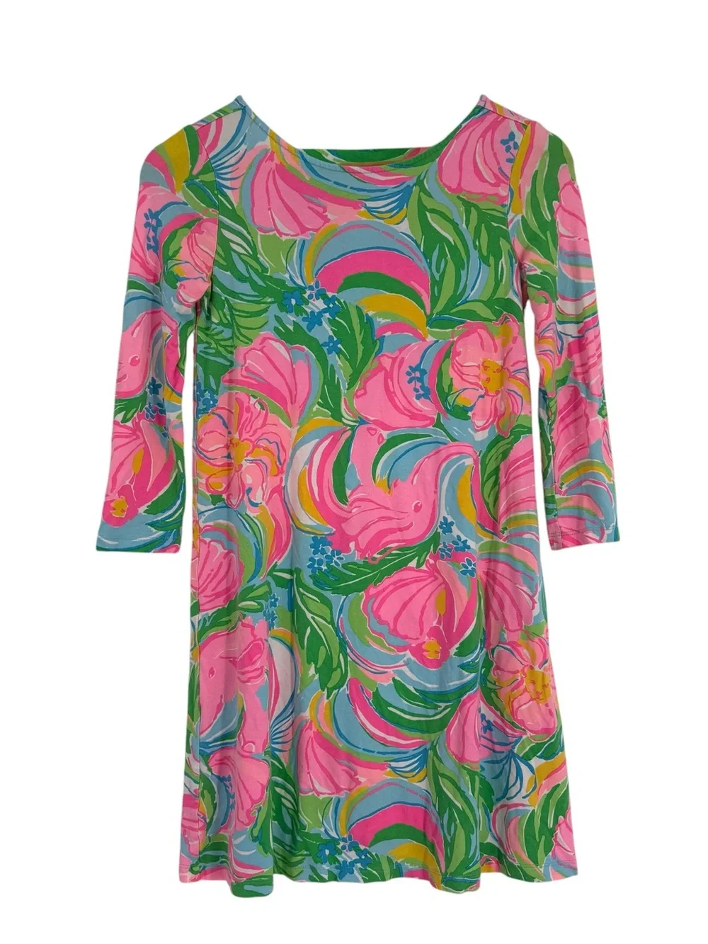 Lilly Pulitzer Ophelia Swing Dress Pink Green Size XXS Strappy Back Mini